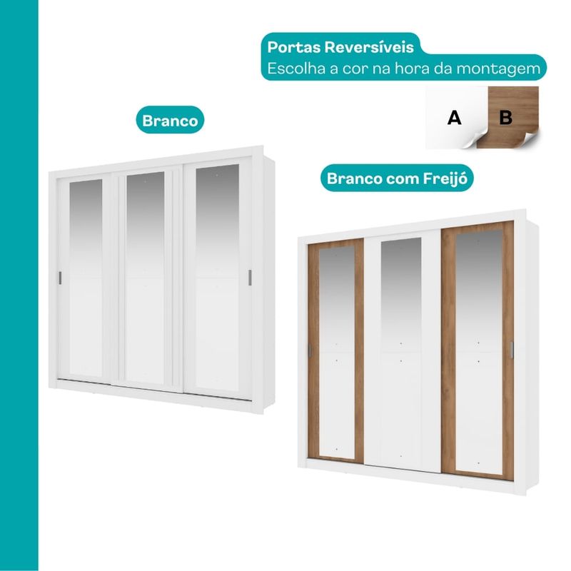 1183-Guarda-Roupa-Casal-3-Portas-Doha-1-Gaveteiro-e-3-Espelhos-Carraro-Branco_03