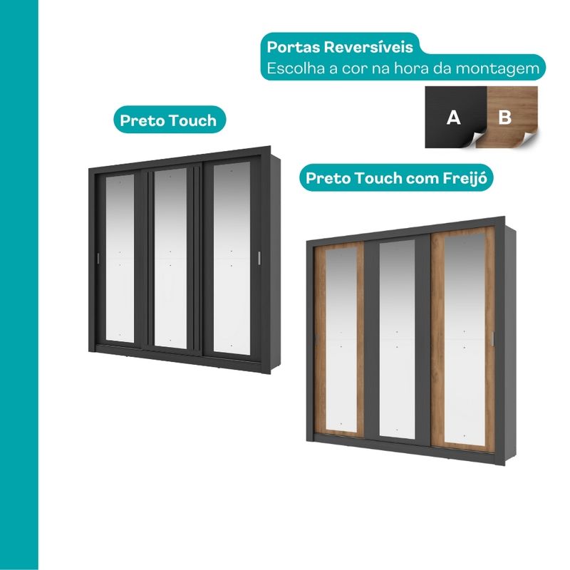 1183-Guarda-Roupa-Casal-3-Portas-Doha-1-Gaveteiro-3-Espelhos-Carraro-Preto-Touch_03