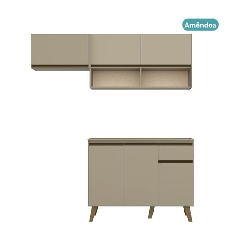 Armário de Cozinha Compacta Atlanta Petty Carraro Amêndoa