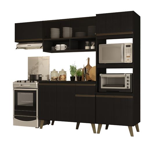 Armário de Cozinha Completa Atlanta Home Preto Touch