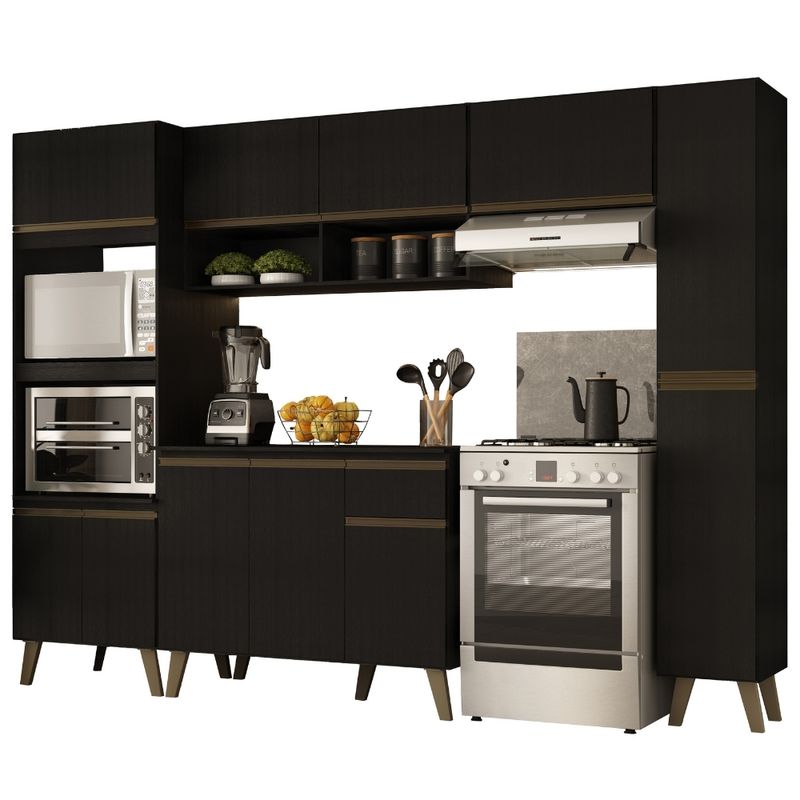 Armario-de-Cozinha-Completa-c-Balcao-Atlanta-Prime-Carraro-Preto-Fosco--2-