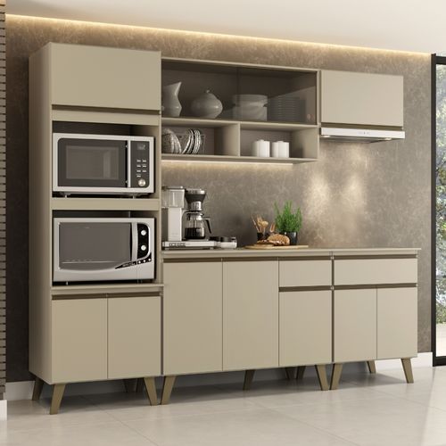 Armário de Cozinha Completa Atlanta Prime Amêndoa