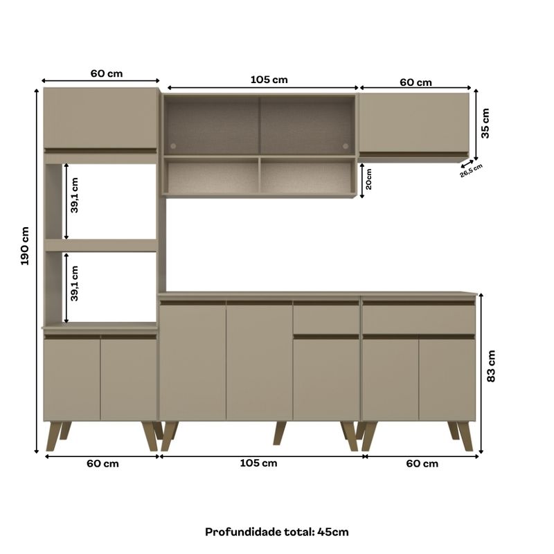 Armario-de-Cozinha-Completa-c-Balcao-Atlanta-Prime-Carraro-Preto-Touch -4-