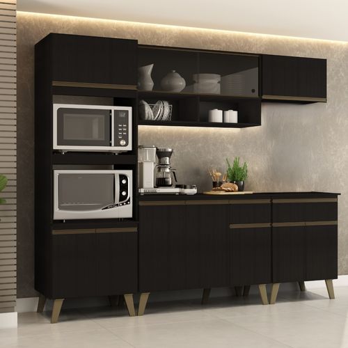 Armário de Cozinha Completa Atlanta Prime Preto Touch