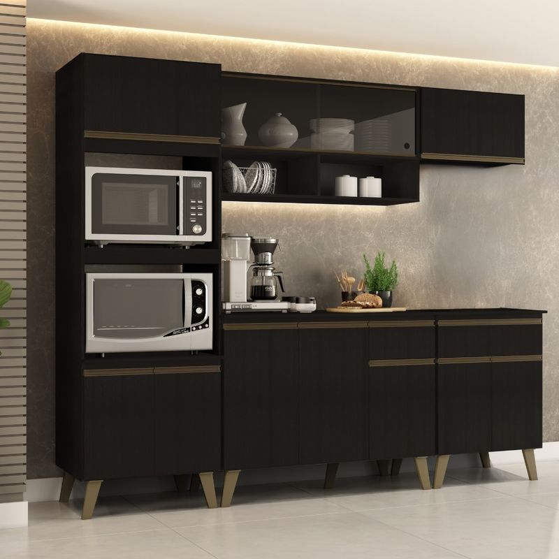 Armario-de-Cozinha-Completa-c-Balcao-Atlanta-Prime-Carraro-Preto-Touch-de-Cozinha-Completa-c-Balcao-Atlanta-Loft-Carraro-Preto-Touch