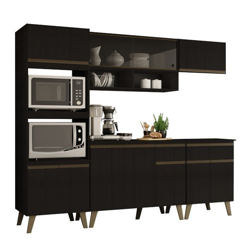 Armário de Cozinha Completa Atlanta Prime Preto Touch