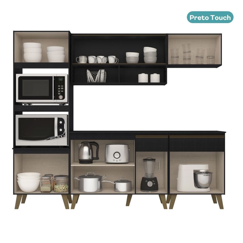 Armario-de-Cozinha-Completa-c-Balcao-Atlanta-Prime-Carraro-Preto-Touch -2-