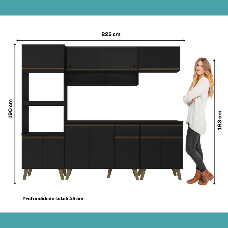 Armario-de-Cozinha-Completa-c-Balcao-Atlanta-Prime-Carraro-Preto-Touch -6-