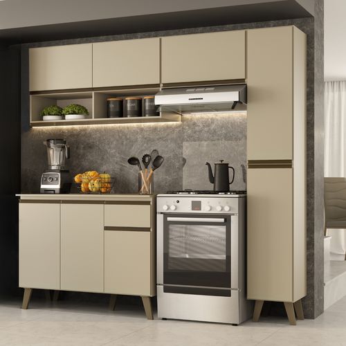 Armário de Cozinha Completa Atlanta Slim Amêndoa