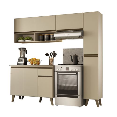 Armário de Cozinha Completa Atlanta Slim Amêndoa