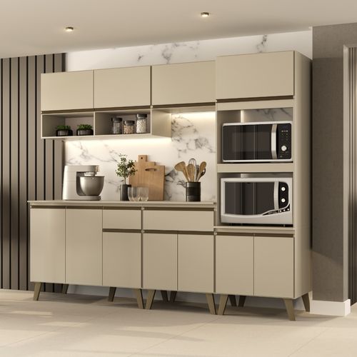 Armário de Cozinha Completa Atlanta Studio Amêndoa