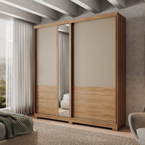 Guarda Roupa Casal 2 Portas 4 Gavetas Madrid Carraro Freijó c/ Avelã