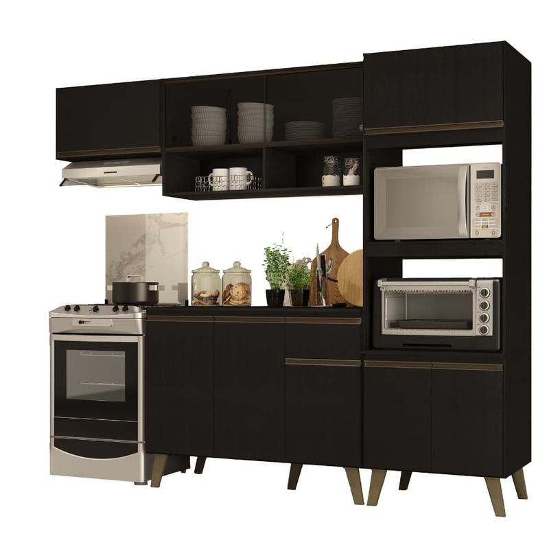 Armario-de-Cozinha-Completa-c-Balcao-Atlanta-Prime-Carraro-Preto-Touch-01ML