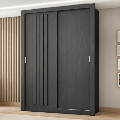 Guarda Roupa Solteiro 2 Portas Darvi Carraro Preto Touch