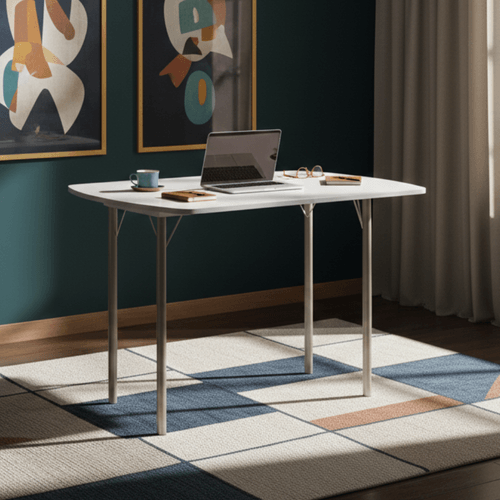 Mesa Dobrável Extensível para escritório 216 Carraro Branco