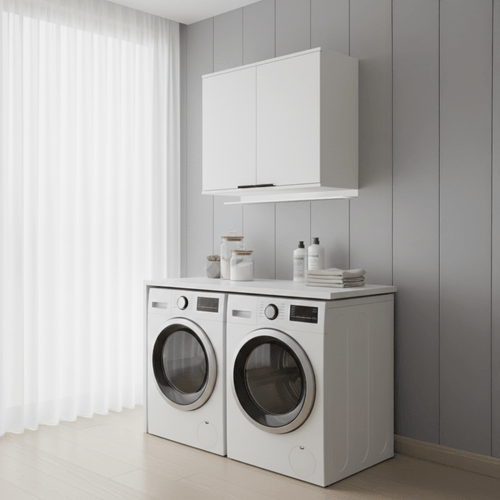 Armário para Lavanderia 2 Portas Branco Carraro