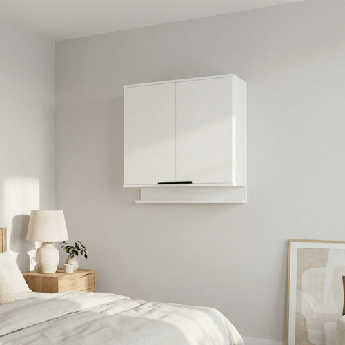 Armário Aéreo 2 Portas Miami Carraro Branco Dormitório