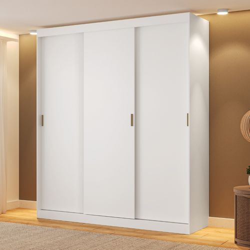 Guarda Roupa Solteiro 3 Portas 4 Gavetas Branco West