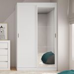 Guarda Roupa Infantil 2 Portas 2 Gav Espelho Branco Carraro Nivus-1769014044814