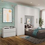 Guarda Roupa Infantil 6 Portas 2 Gavetas Porto Branco com Cabeceira Carraro-1769179993264