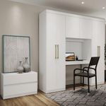 Guarda Roupa Casal 6 Portas 2 Gavetas Porto Branco com Escrivaninha Carraro-1769184755996