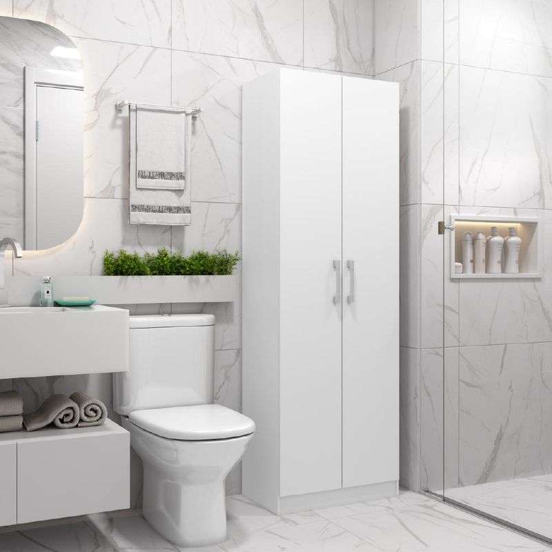 Armário Banheiro 2 Portas Branco Carraro-1769187868833