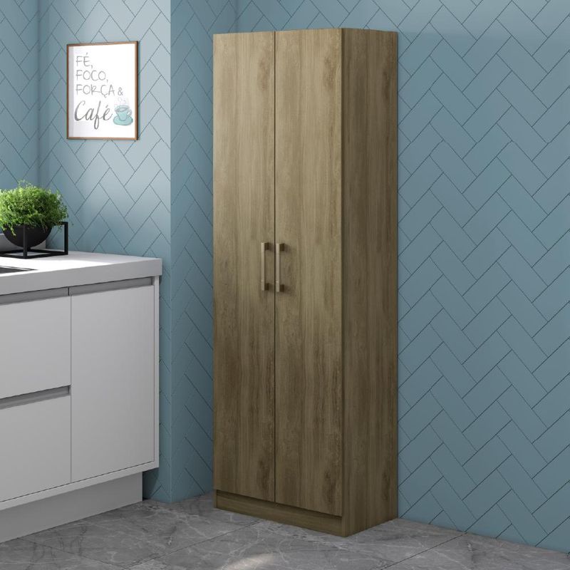 Armário Utilitário Paneleiro 2 Portas Noce Carraro-1769189007699