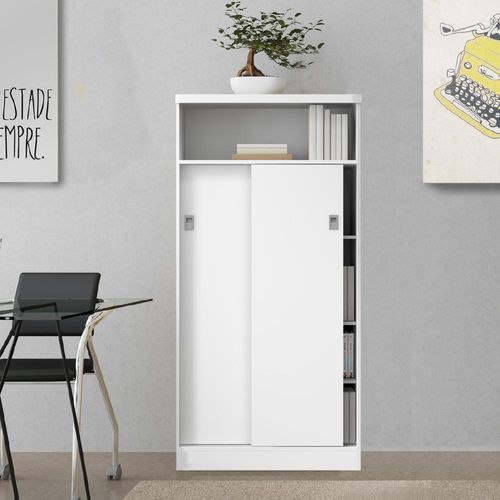 Armário Utilitário Escritório 2 Portas Branco Carraro