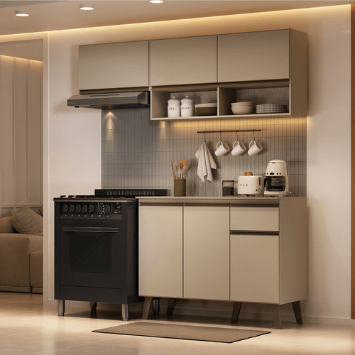 Armário de Cozinha Compacta Atlanta Petit Carraro Amêndoa