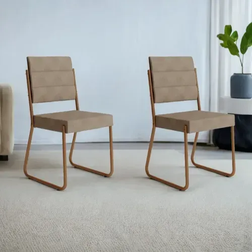 Conjunto 2 Cadeiras de Jantar 1736 Carraro Areia