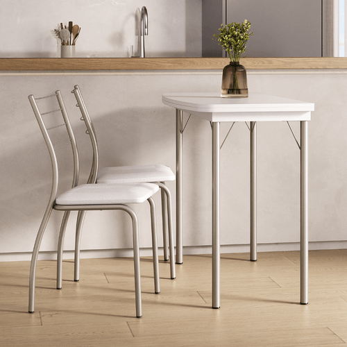 Conjunto Sala de Jantar 2 Cadeiras Tallim Carraro Branco